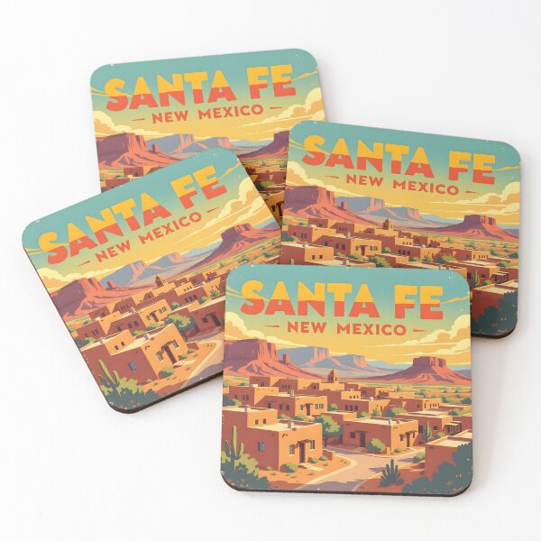 Item preview, Santa Fe, New Mexico, USA: Vintage-Style Painterly Travel Poster designed and sold by LSVart.