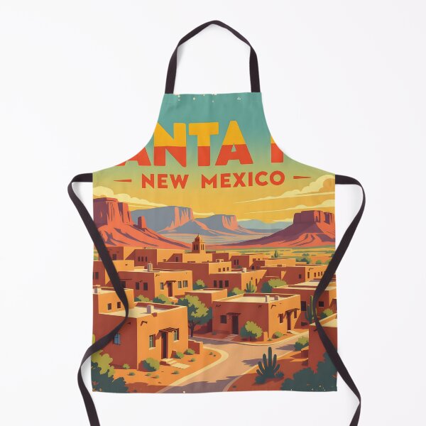 Item preview, Santa Fe, New Mexico, USA: Vintage-Style Painterly Travel Poster designed and sold by LSVart.
