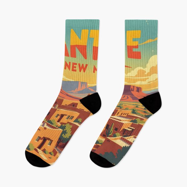Item preview, Santa Fe, New Mexico, USA: Vintage-Style Painterly Travel Poster designed and sold by LSVart.