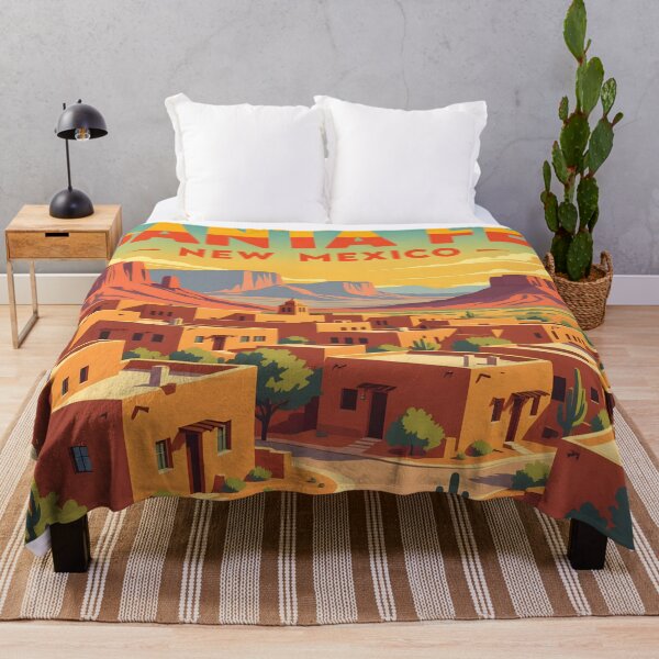 Item preview, Santa Fe, New Mexico, USA: Vintage-Style Painterly Travel Poster designed and sold by LSVart.