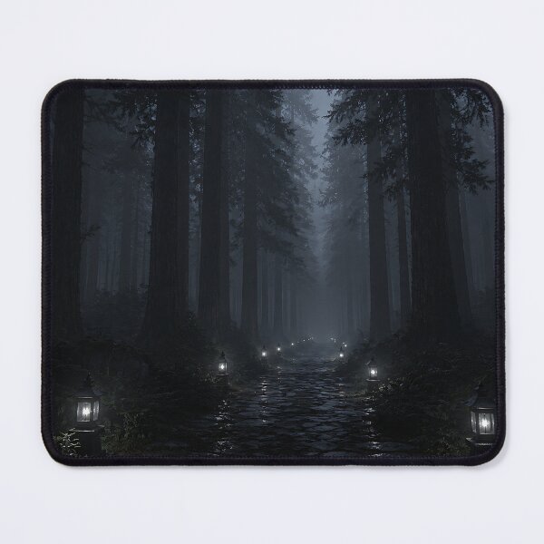 Item preview, Lamp lit path in the woods designed and sold by ForsakenConstant.