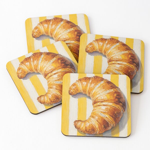 Item preview, French Croissant Oil Painting Print designed and sold by BeataPrint.