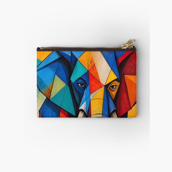 Item preview, Colorful Geometric Elephant - Abstract Cubist Stained Glass Elephant Art designed and sold by inkaylindesign.