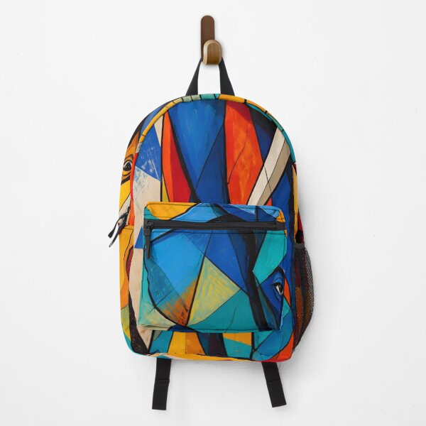 Item preview, Colorful Geometric Elephant - Abstract Cubist Stained Glass Elephant Art designed and sold by inkaylindesign.