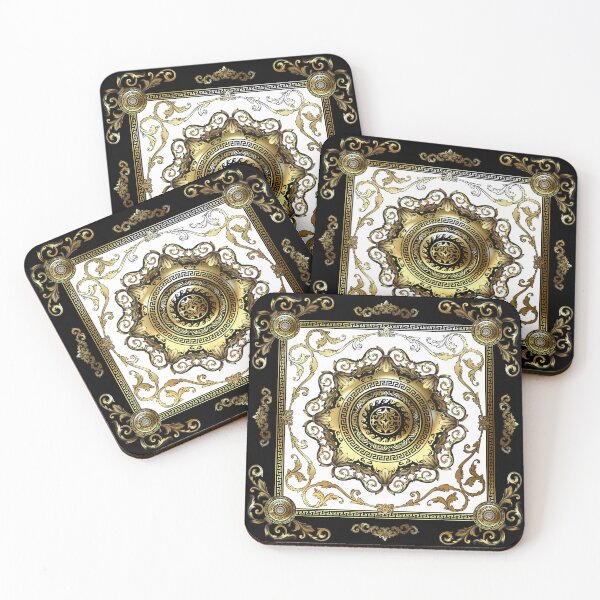 Item preview,  Ornate Baroque Black White and Gold Greek Key Border designed and sold by Yiorgos Designs.