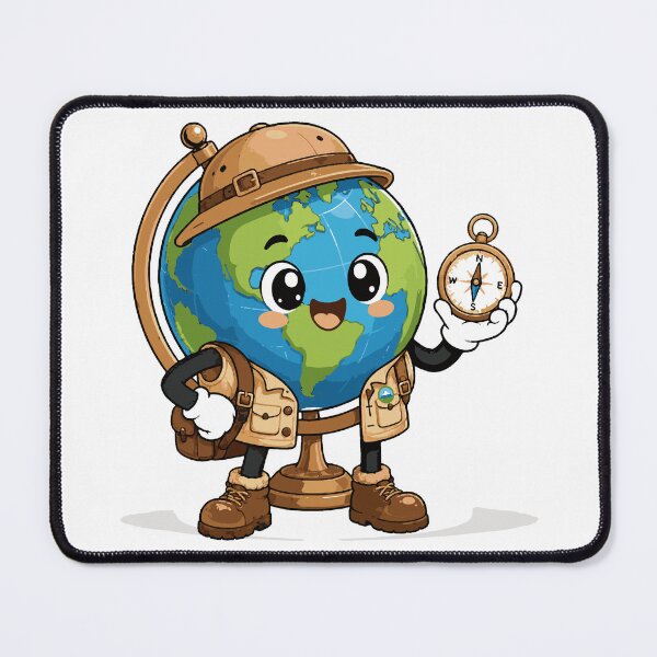 Item preview, Explorer Globe T-Shirt & Sticker | Cute Kawaii Geography Adventure Mascot | Teacher & Student Gift designed and sold by Sunday.Supply.