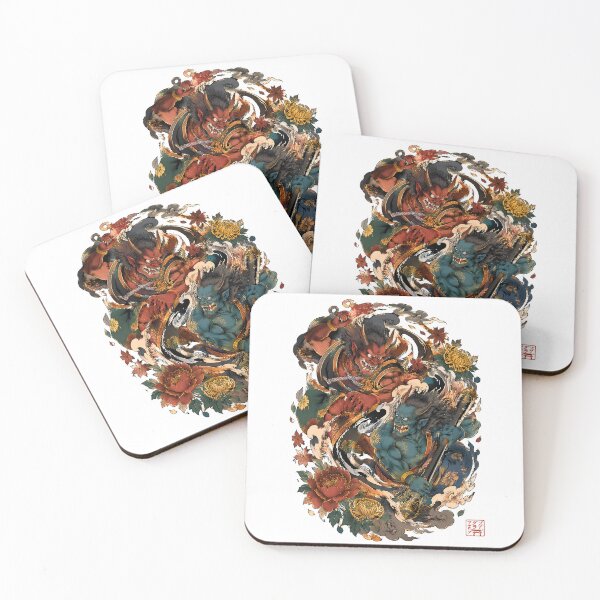 Item preview, Twin Oni Warriors – Japanese Demon Samurai Dark Fantasy Art designed and sold by kaxymax.