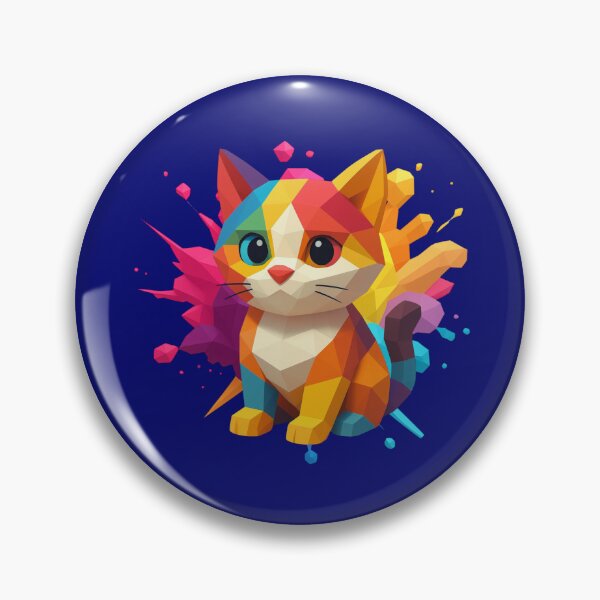 Item preview, Colorful Geometric Kitten Low Poly Kawaii Style designed and sold by ArtMochis.