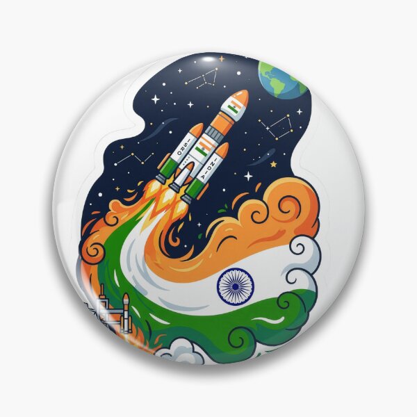 Item preview, ISRO Space Rocket India Flag Smoke Trail Sticker designed and sold by pickzone.