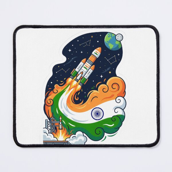 Item preview, ISRO Space Rocket India Flag Smoke Trail Sticker designed and sold by pickzone.
