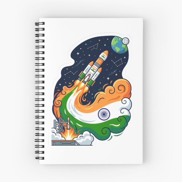 Item preview, ISRO Space Rocket India Flag Smoke Trail Sticker designed and sold by pickzone.