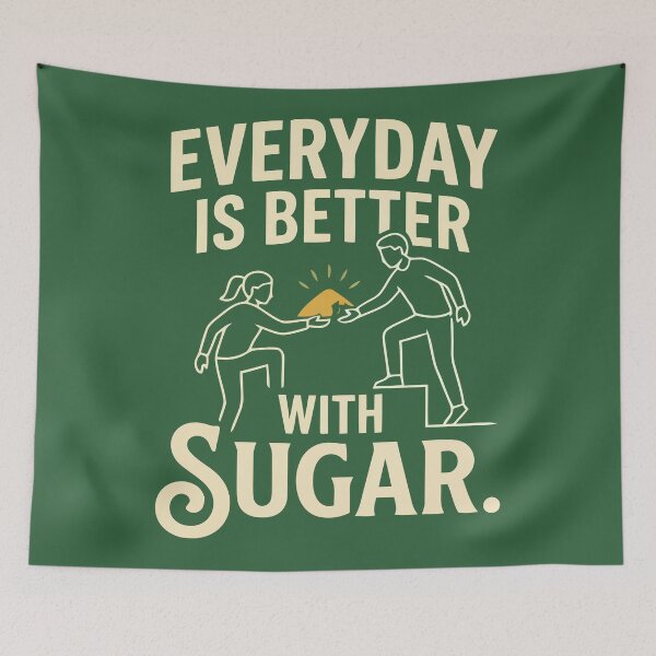 Item preview, Everyday Is Better With Sugar Sweet Couple Hiking Humor designed and sold by Amir Faysal.
