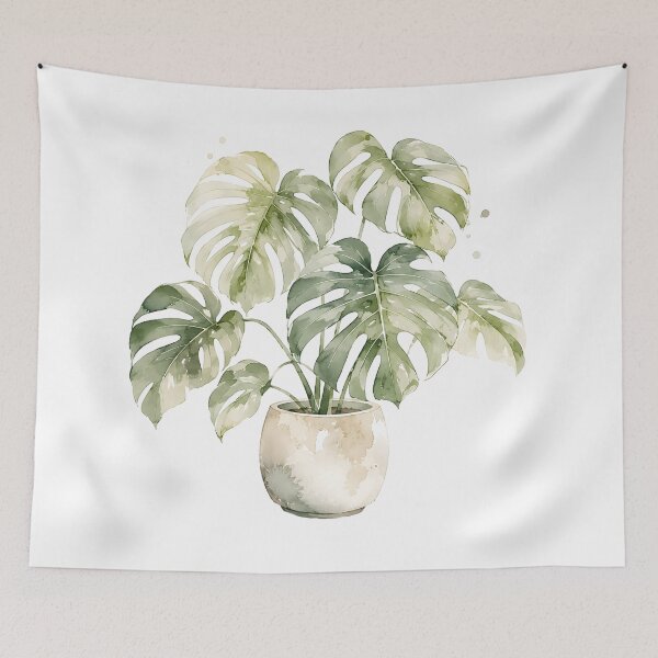 Item preview, Watercolor Monstera Print | Soft Pastel Houseplant Art designed and sold by PLANT LOVER'S PARADISE.