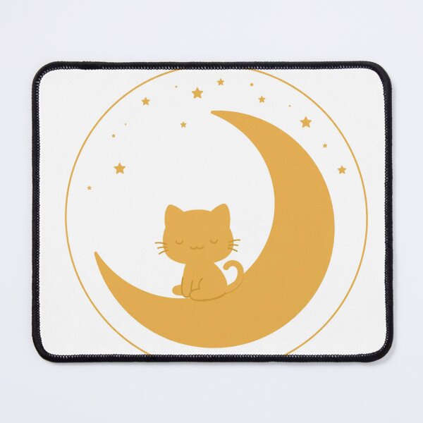 Item preview, Mustard Cat on Moon for Dreamy Cat Lovers designed and sold by FantasyPearl.