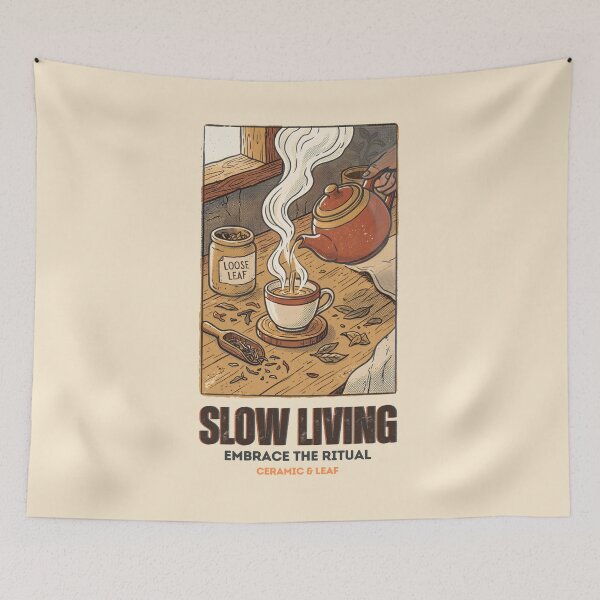Item preview, Slow Living Vintage Tea Ritual Art designed and sold by FEBRICAST.