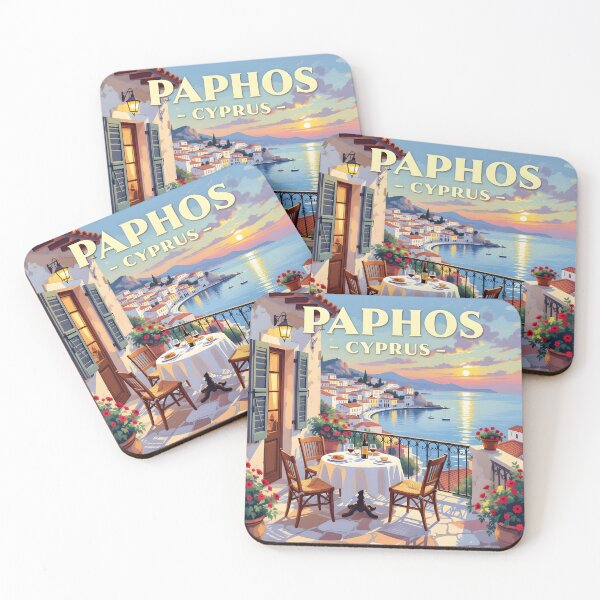 Item preview, Paphos, Cyprus: Vintage-Style Painterly Travel Poster designed and sold by LSVart.