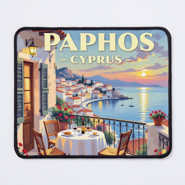 Item preview, Paphos, Cyprus: Vintage-Style Painterly Travel Poster designed and sold by LSVart.