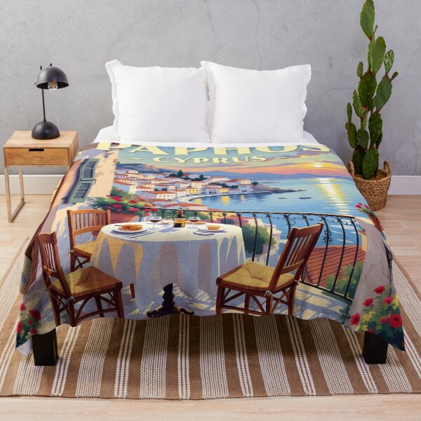 Item preview, Paphos, Cyprus: Vintage-Style Painterly Travel Poster designed and sold by LSVart.