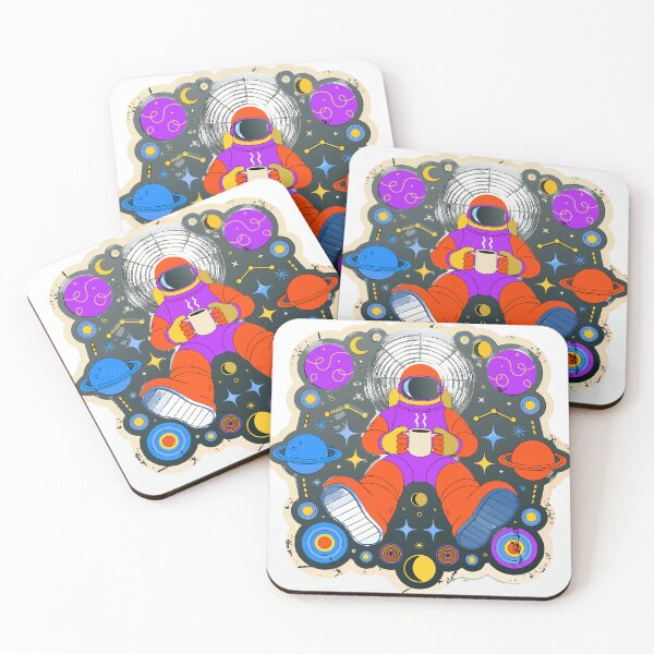 Item preview, Cosmic Coffee Explorer Sticker designed and sold by inkfusionhub99.