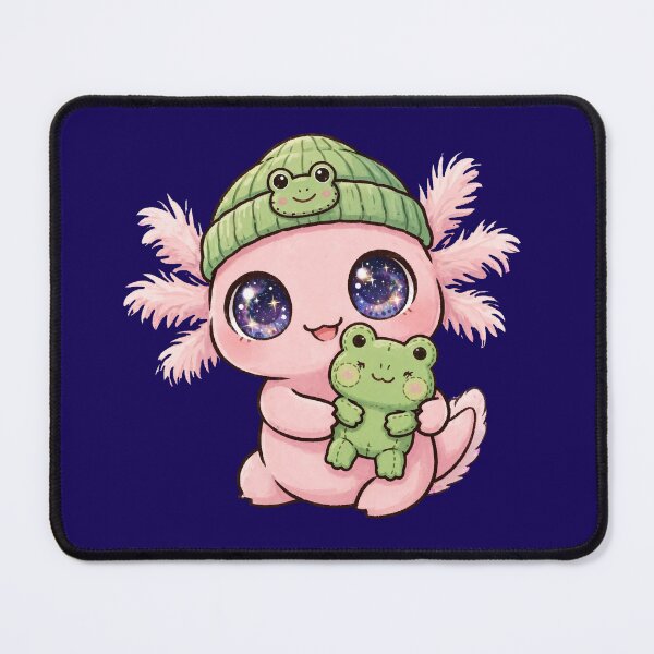 Item preview, Axolotl Hugging Frog Plushie - Kawaii Galaxy Eyes Frog Beanie designed and sold by PrettyCrypt.
