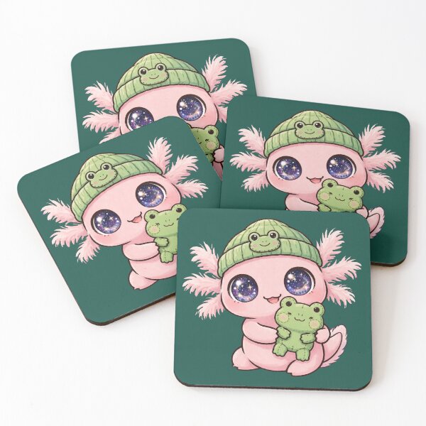 Item preview, Axolotl Hugging Frog Plushie - Kawaii Galaxy Eyes Frog Beanie designed and sold by PrettyCrypt.