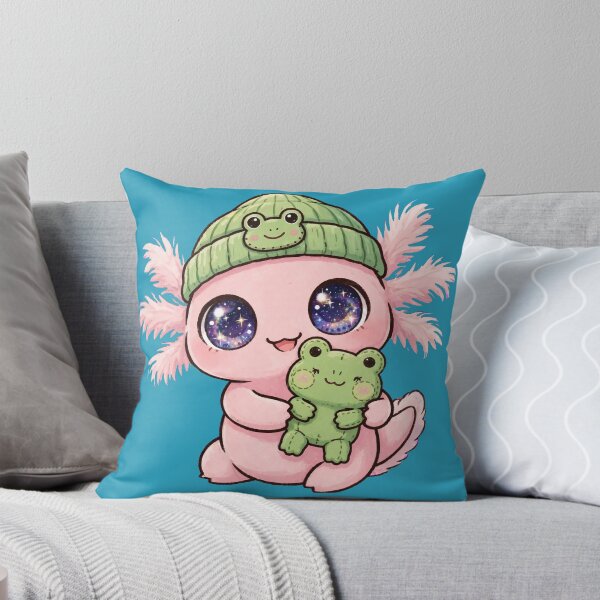 Item preview, Axolotl Hugging Frog Plushie - Kawaii Galaxy Eyes Frog Beanie designed and sold by PrettyCrypt.