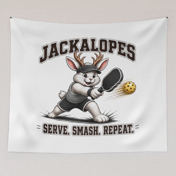 Item preview, Jackalopes Pickleball, Serve Smash Repeat - Cute Jackalope Pickleball T-Shirt | Retro Sports Design designed and sold by Clint Reno Designs.