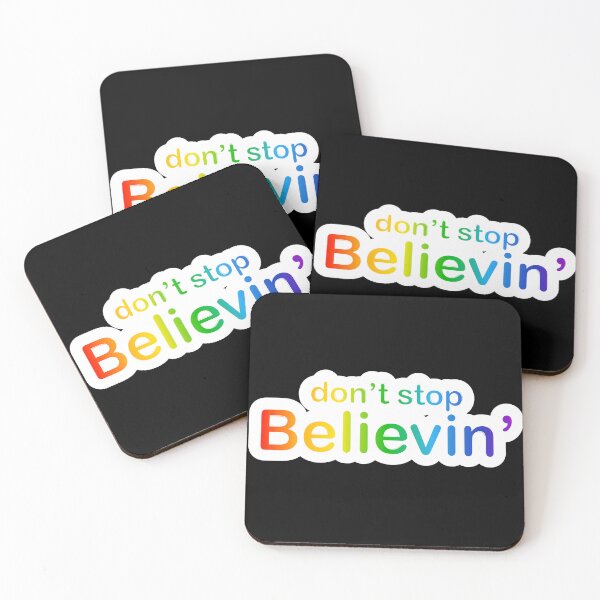 Item preview, Don't Stop Believin' "Believing" Rainbow Car Bumper Sticker Hats Shirts designed and sold by Rolographics1.
