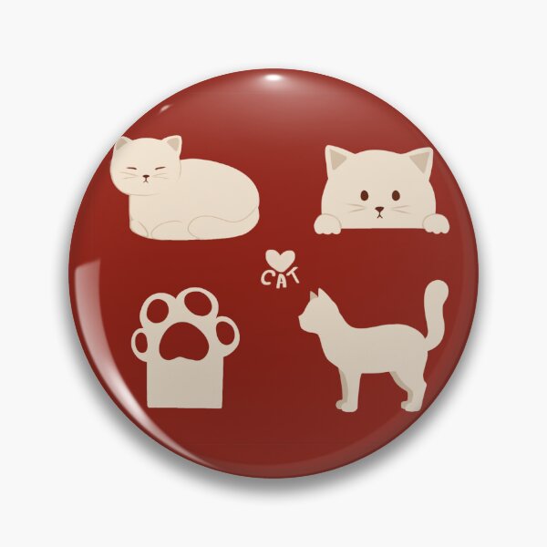 Item preview, Cute white cat and paw | Red minimalist pattern designed and sold by SaoriKitsune.