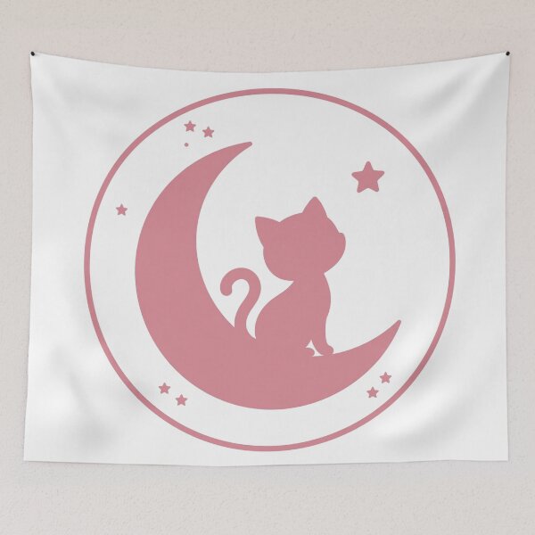 Item preview, Pink Cat on Moon designed and sold by FantasyPearl.