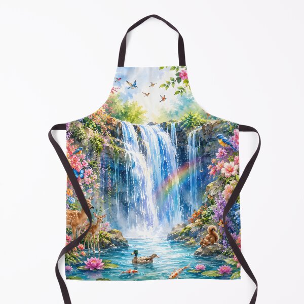 Item preview, Enchanted Waterfall Garden with animals designed and sold by trendspatterns.