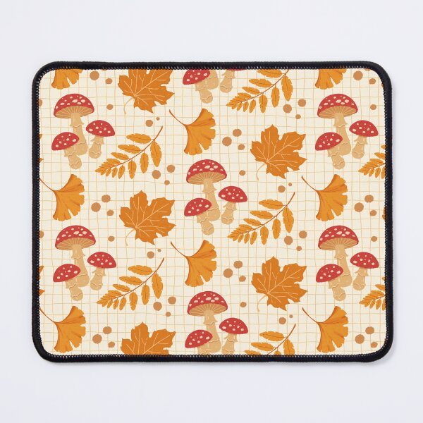 Item preview, Cozy Autumn Mushroom Pattern. Cottagecore Forest Leaves & Ginkgo Seamless Design designed and sold by MinimalAnGo.