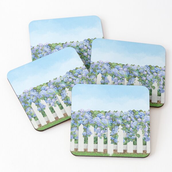 Item preview, Iconic Nantucket Blue Hydrangeas Fence designed and sold by Coastal Joy.