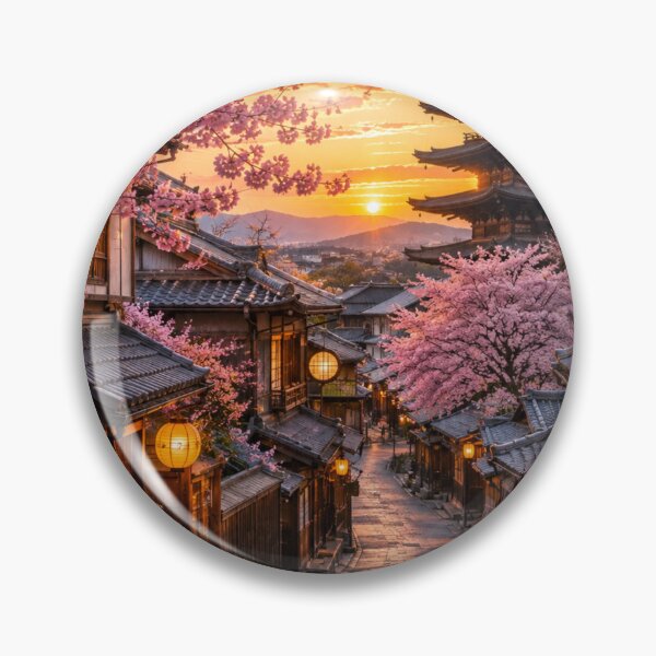 Item preview, Kyoto Cherry Blossom Street – Golden Sunset Japan designed and sold by Ceylon Luxe Collections.