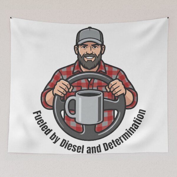 Item preview, Funny Trucker Diesel Coffee Steering Wheel designed and sold by NeonNerd Studio.