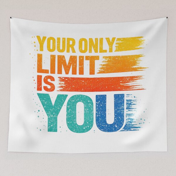 Item preview, Your Only Limit Is You Motivational Typography | Vintage Distressed Inspirational Quote designed and sold by CreativeNest Prints.
