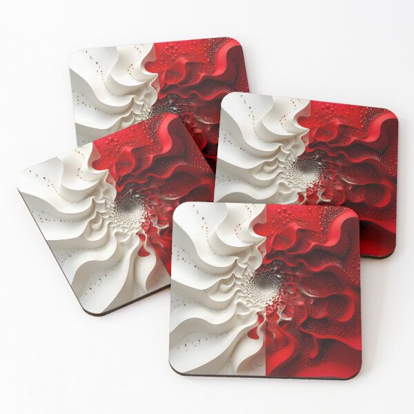 Item preview, Red and White Abstract Swirls designed and sold by Vicky Brago-Mitchell®.