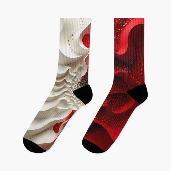 Item preview, Red and White Abstract Swirls designed and sold by Vicky Brago-Mitchell®.