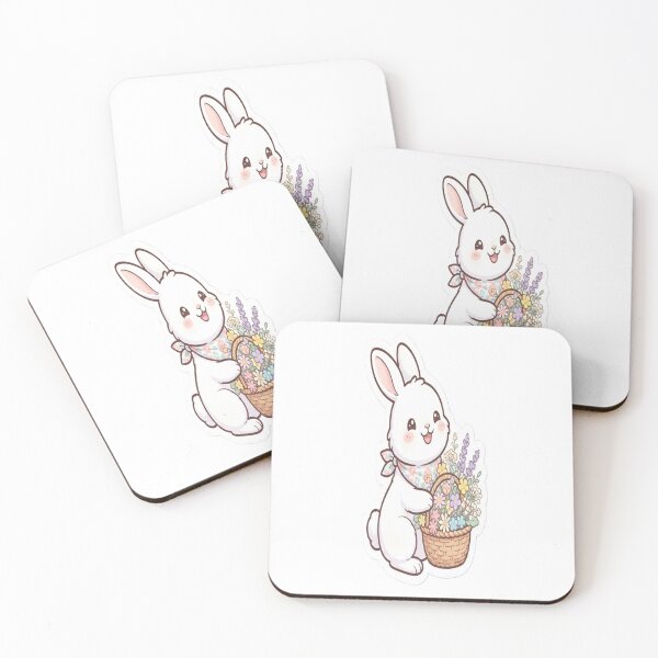 Item preview, Cute Bunny with Flower Basket Sticker | Kawaii Rabbit Floral Aesthetic | Spring Cottagecore Vinyl Decal | designed and sold by AdityaShop18.