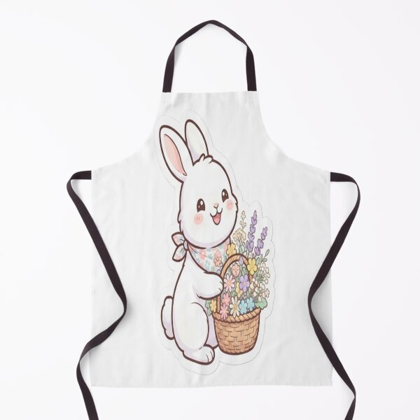 Item preview, Cute Bunny with Flower Basket Sticker | Kawaii Rabbit Floral Aesthetic | Spring Cottagecore Vinyl Decal | designed and sold by AdityaShop18.