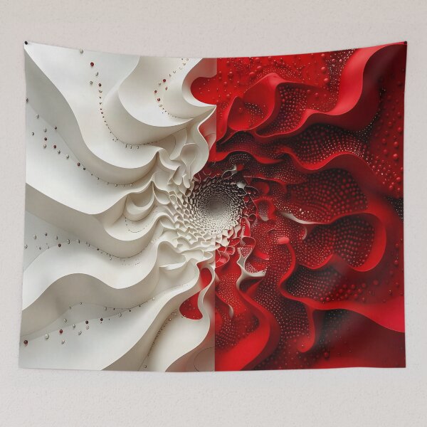 Item preview, Red and White Abstract Swirls designed and sold by Vicky Brago-Mitchell®.