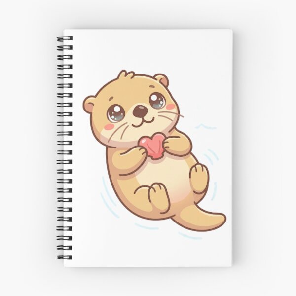 Item preview, Cute Kawaii Sea Otter Holding Seashell Heart designed and sold by NeonNerd Studio.