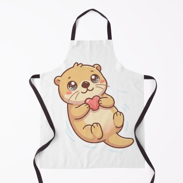 Item preview, Cute Kawaii Sea Otter Holding Seashell Heart designed and sold by NeonNerd Studio.