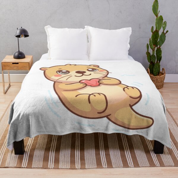 Item preview, Cute Kawaii Sea Otter Holding Seashell Heart designed and sold by NeonNerd Studio.