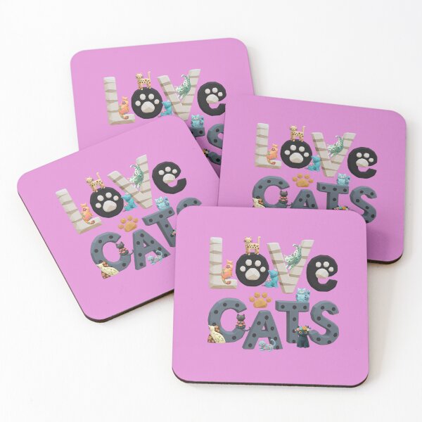 Item preview, Love Cats Letters with Adorable Kittens Cute Illustration designed and sold by ArtMochis.