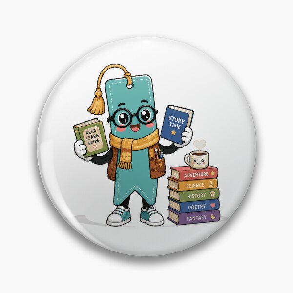 Item preview, Librarian Bookmark T-Shirt & Sticker | Cute Kawaii Reading Mascot | Book Lover Gift designed and sold by Sunday.Supply.
