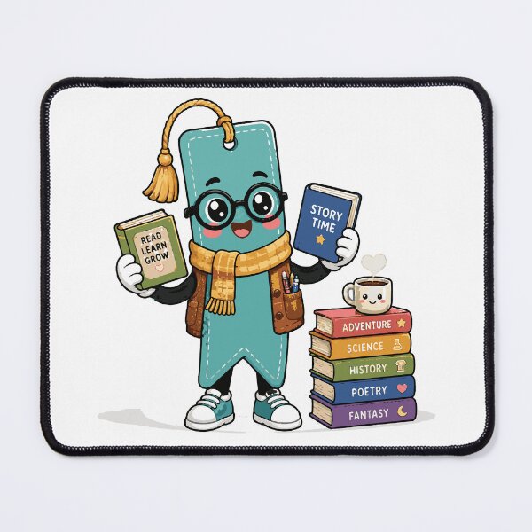Item preview, Librarian Bookmark T-Shirt & Sticker | Cute Kawaii Reading Mascot | Book Lover Gift designed and sold by Sunday.Supply.