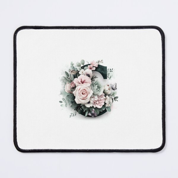 Item preview, Floral Letter C Monogram Watercolor Illustration with Blush Roses and Eucalyptus designed and sold by BigD shop.