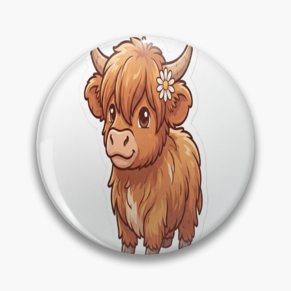 Item preview, Sunny Meadow Highland Cow Sticker | Sweet Floral Calf Illustration | Cute Country Farm Decal for Nature Lover designed and sold by AdityaShop18.