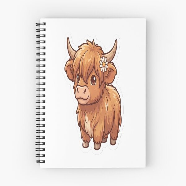 Item preview, Sunny Meadow Highland Cow Sticker | Sweet Floral Calf Illustration | Cute Country Farm Decal for Nature Lover designed and sold by AdityaShop18.